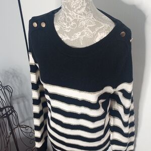 Lane Bryant Striped Black and White Women's Sweater